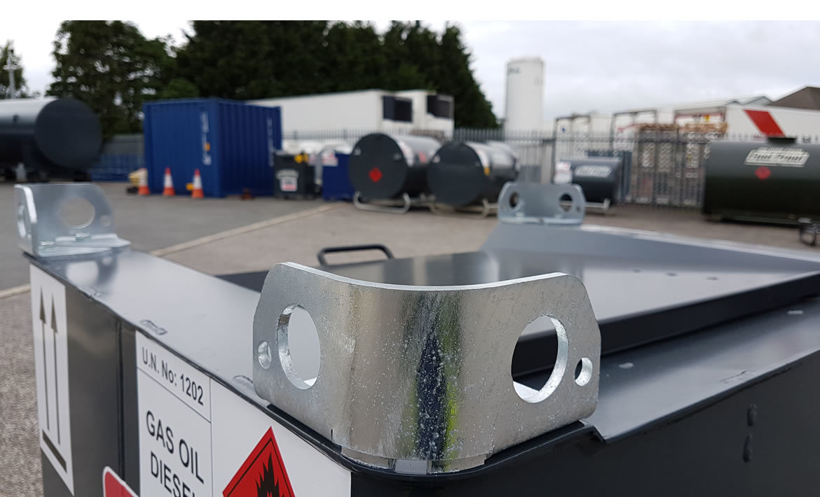 250 litre fuel cube galvanised lifting eyes