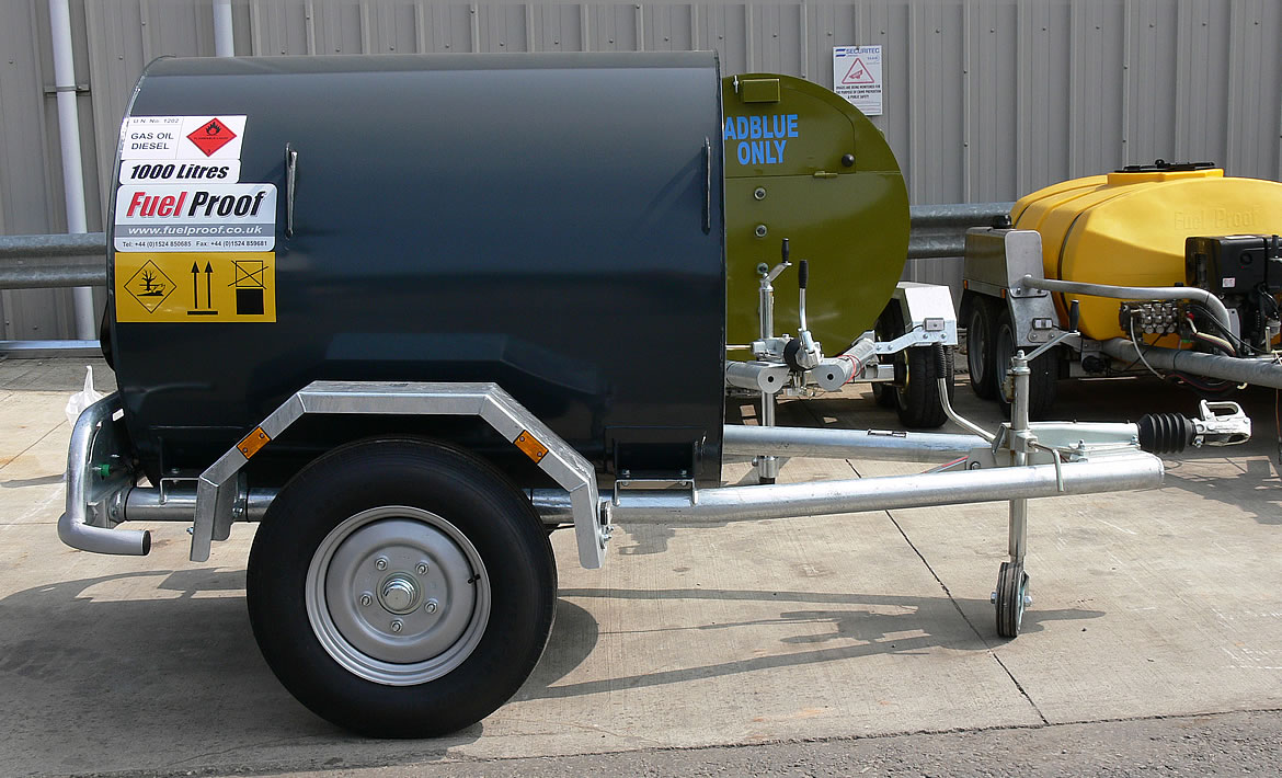 1,000 litre highway tow diesel bowser tubular steel chassis