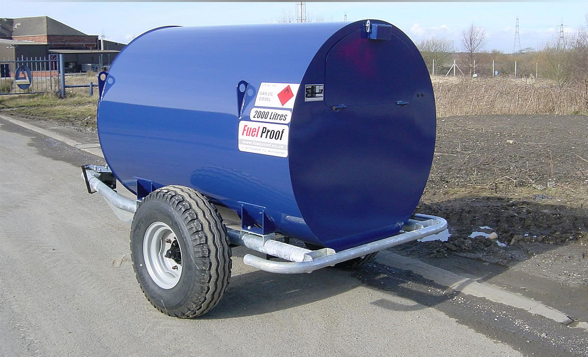2,000 Litre Site Tow Bowser with lockable cabinet